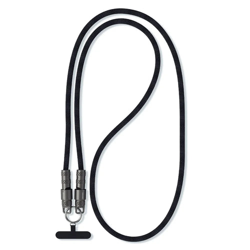 ESSAGER Crossbody Phone Lanyard PD 60W Charging Cable Type-C to Type-C Braided Data Cord 1.2m - Black - 1