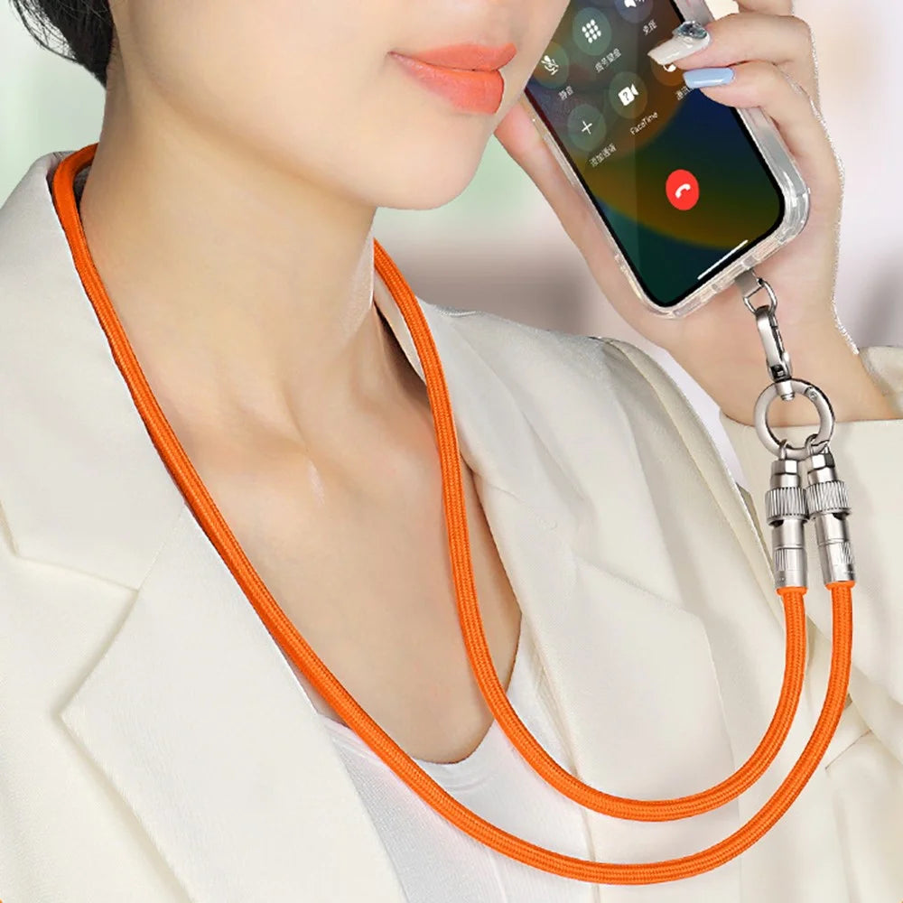 90cm Neck Strap 27W Charging Cable Phone Lanyard Cell Phone Tether with Type-C to L-Port Connector - Purple - 6