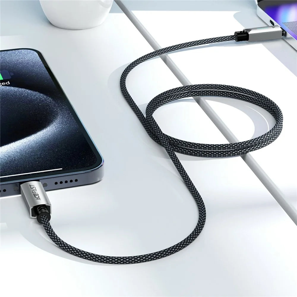 ACEFAST C19-03 USB-C to USB-C Cable 60W Fast Charging Data Cable Aluminum Alloy Braided for Laptops / Phones - 5
