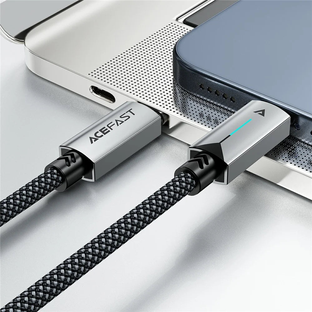 ACEFAST C19-03 USB-C to USB-C Cable 60W Fast Charging Data Cable Aluminum Alloy Braided for Laptops / Phones - 6