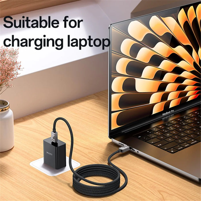 YESIDO CA196 1.2m USB C to USB C Charging Cable 60W Fast Charging Braided Data Cord for Laptops Tablets - 5
