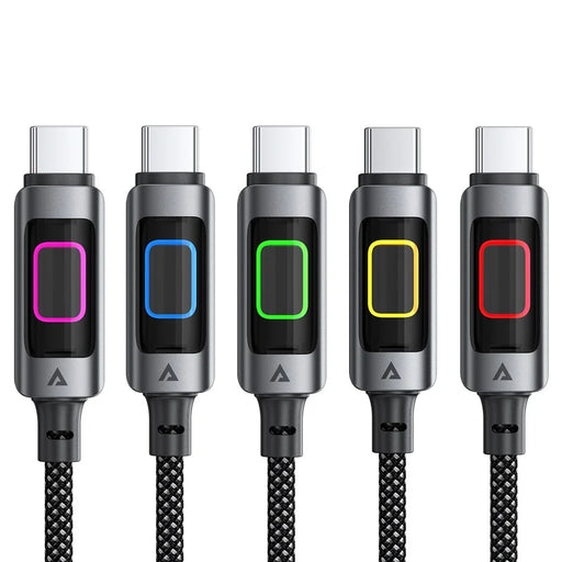 ACEFAST C21-04 1.2m USB A to USB C 3A Fast Charging Cable Braided Data Cord with Colorful Light - 2