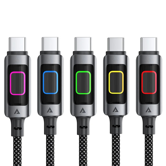 ACEFAST C21-04 1.2m USB A to USB C 3A Fast Charging Cable Braided Data Cord with Colorful Light - 2