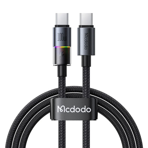 MCDODO CA-8200 1.2m PD 100W Fast Charging Cord with Colorful LED Light USB C to USB C Data Cable - 1