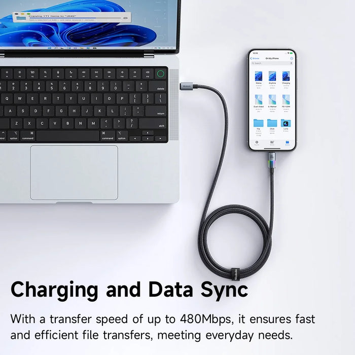 MCDODO CA-8200 1.2m PD 100W Fast Charging Cord with Colorful LED Light USB C to USB C Data Cable - 7