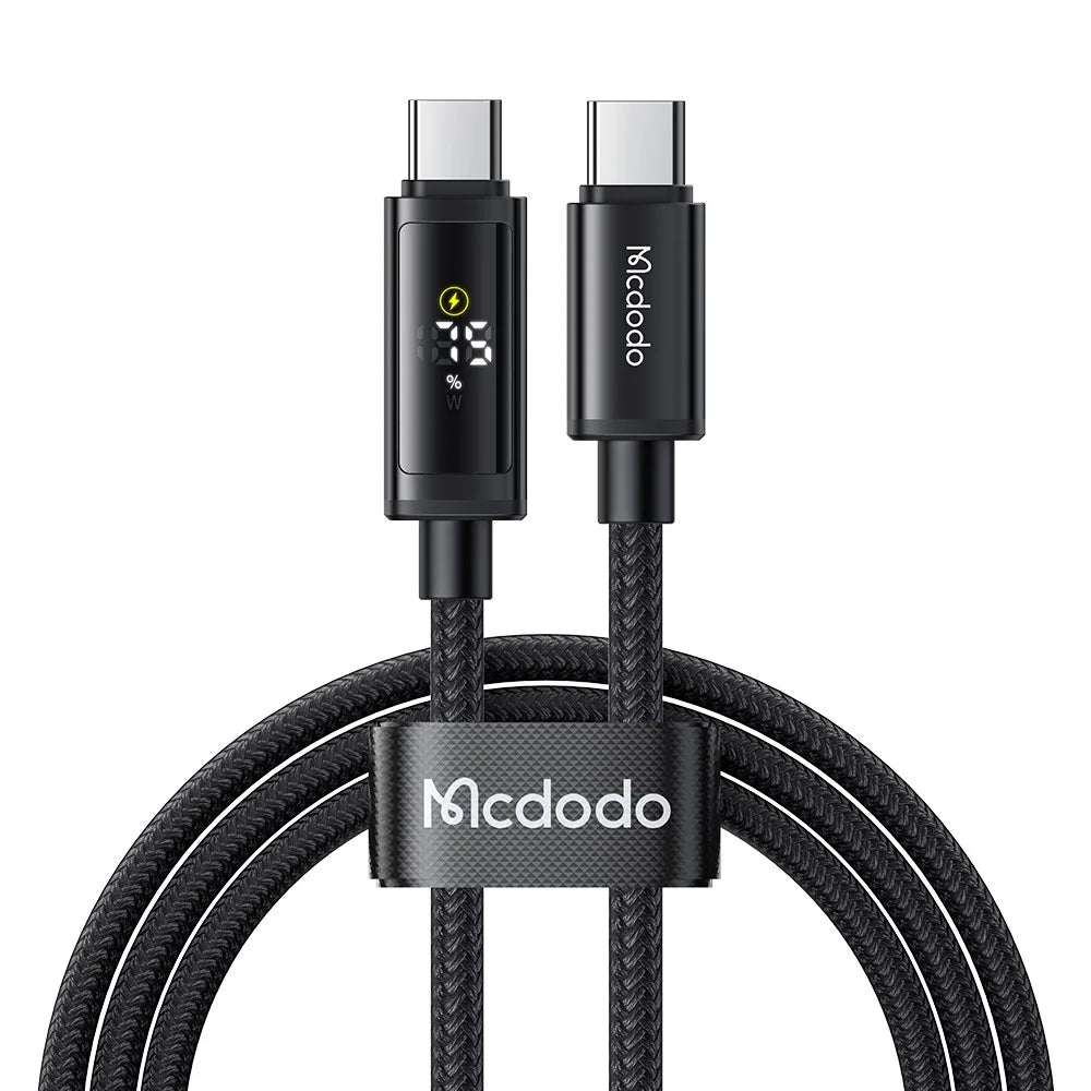 MCDODO CA-8000 1.2m Digital Display PD 100W Fast Charging USB C to USB C Data Cable - 1