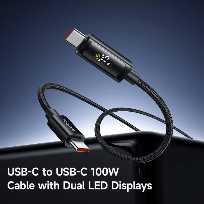 MCDODO CA-8000 1.2m Digital Display PD 100W Fast Charging USB C to USB C Data Cable - 3