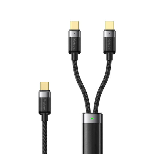 MCDODO CA-7380 1.5m USB C to Dual USB C Magnetic Splitter Cord 100W Fast Charging Cable - 1