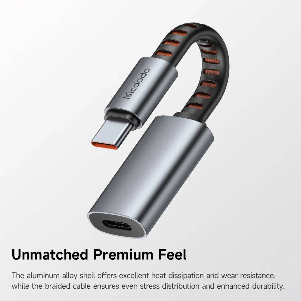 MCDODO CA-4870 MDD Nordic Series 8Pin Female to USB-C Male Adapter Cable 24W Fast Charging Data Transfer Cord - Black - 6