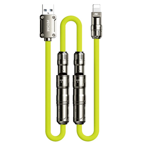 WEKOME WDC-77 3-in-1 Multi Charging Cable 240W Super Fast Charge Silicone Data Cable For USB  /  Type-C  /  iP - Yellowgreen - 1