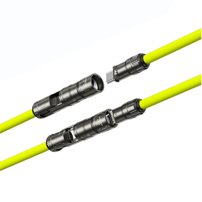 WEKOME WDC-77 3-in-1 Multi Charging Cable 240W Super Fast Charge Silicone Data Cable For USB  /  Type-C  /  iP - Yellowgreen - 3