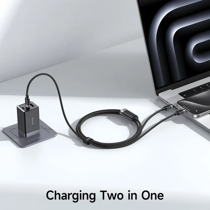 MCDODO CA-6780-IN-1 USB-C Fast Charging Cable Dual USB-C Ports 100W Charging Cord 1.5m Braided - 5
