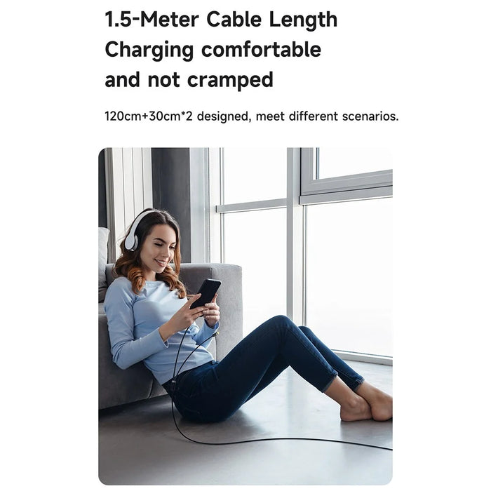 MCDODO CA-6780-IN-1 USB-C Fast Charging Cable Dual USB-C Ports 100W Charging Cord 1.5m Braided - 7