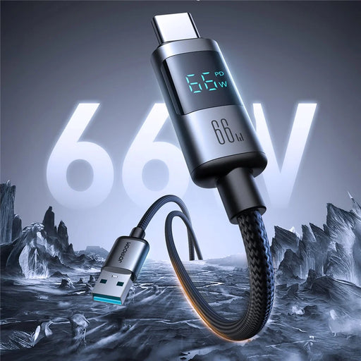 JOYROOM S-A16 Pro 1.2m USB-A to Type-C Data Cable 66W Fast Charging Cable with Digital Display - 2
