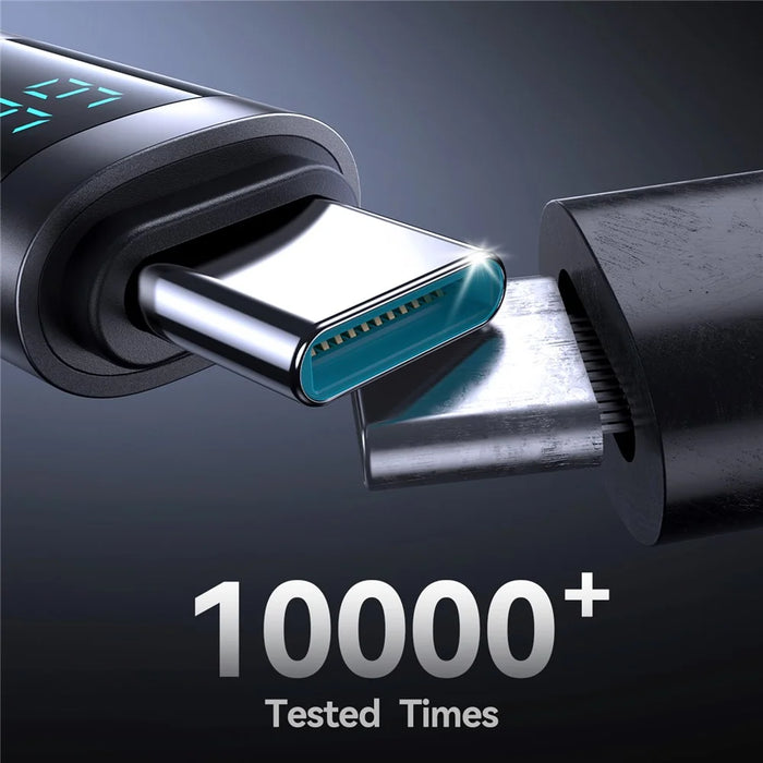 JOYROOM S-A16 Pro 1.2m USB-A to Type-C Data Cable 66W Fast Charging Cable with Digital Display - 5