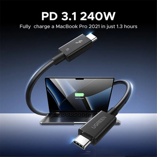 UGREEN Compatible with Thunderbolt 5 Cable Dual-Head Type-C HD 16K Video Audio Data Transfer Charging Cord - 2