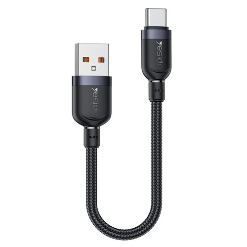 YESIDO CA131C 0.3m USB A to Type C Braided Wire 3A Fast Charging 480Mbps Data Cable - 1