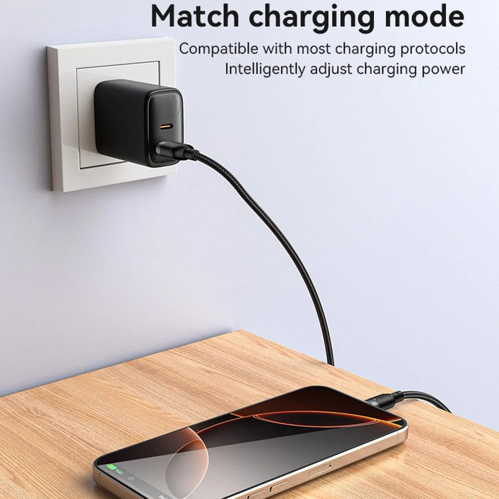 YESIDO CA131C 0.3m USB A to Type C Braided Wire 3A Fast Charging 480Mbps Data Cable - 2