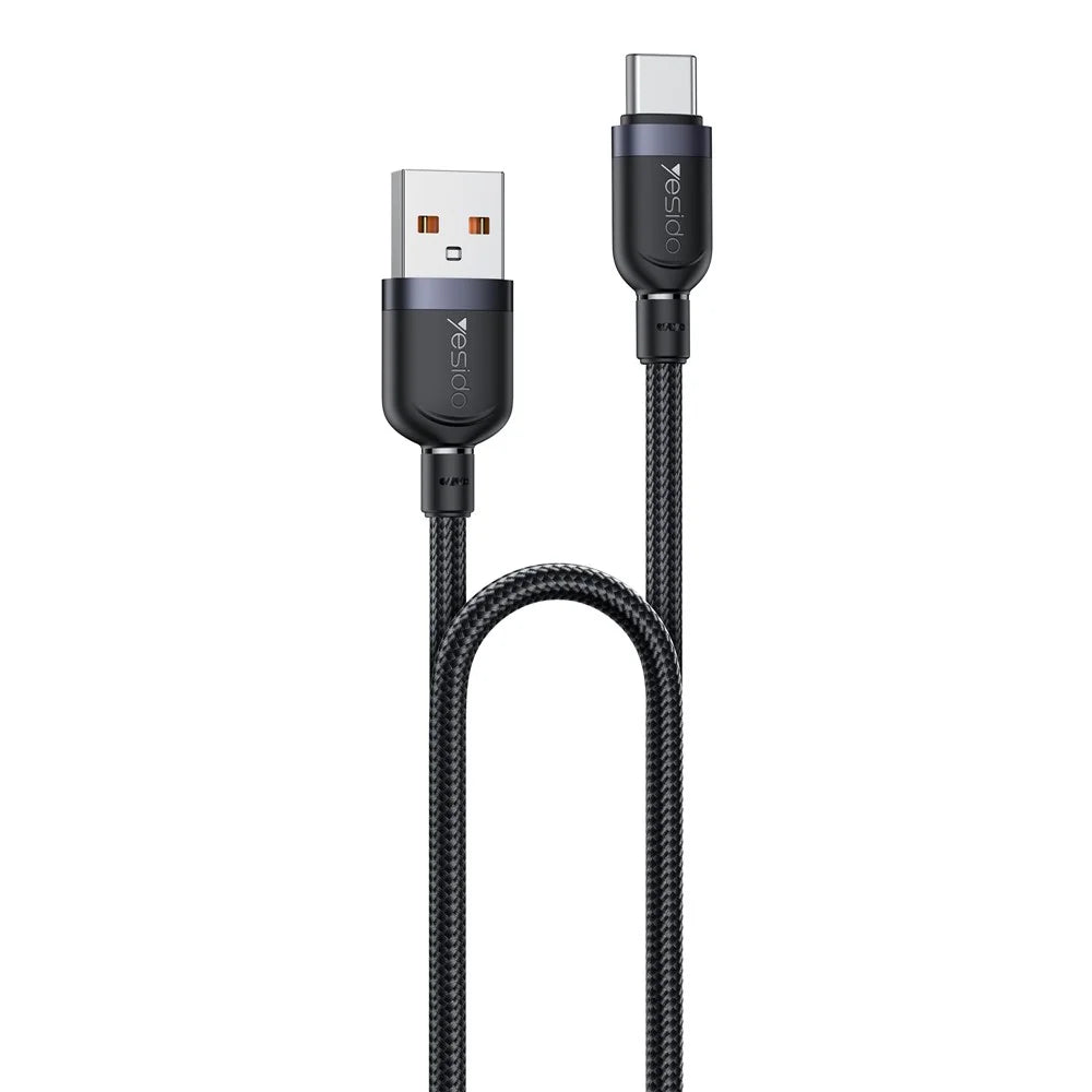 YESIDO CA132C 1.2m USB A to Type C Braided Wire 3A Fast Charging 480Mbps Data Cable - 1