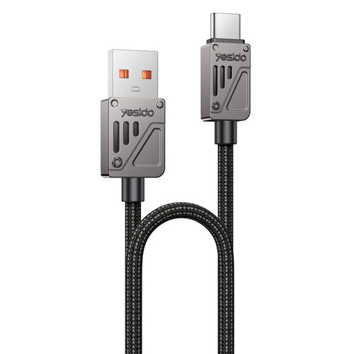 YESIDO CA135C 1.2m Zinc Alloy USB A to Type C Braided Cable 3A Fast Charging Data Sync Cord - 1