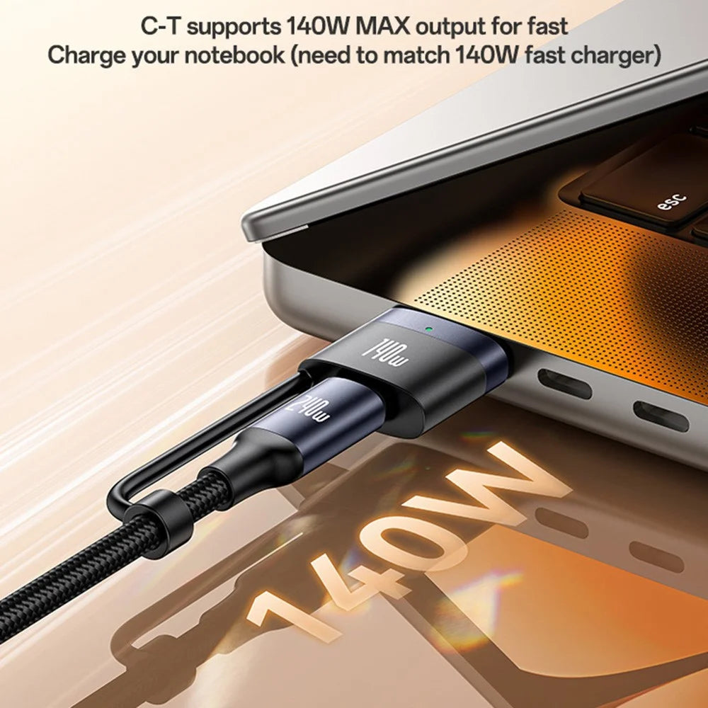 YESIDO CA197 USB C to USB C / Magnetic Head 2 in 1 240W Fast Charging Cable for MacBook - 6
