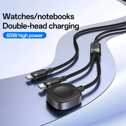YESIDO CA136C 2 in 1 USB C to USB C  /  for Apple Watch Charger Dock 60W Fast Charging Cable - 2