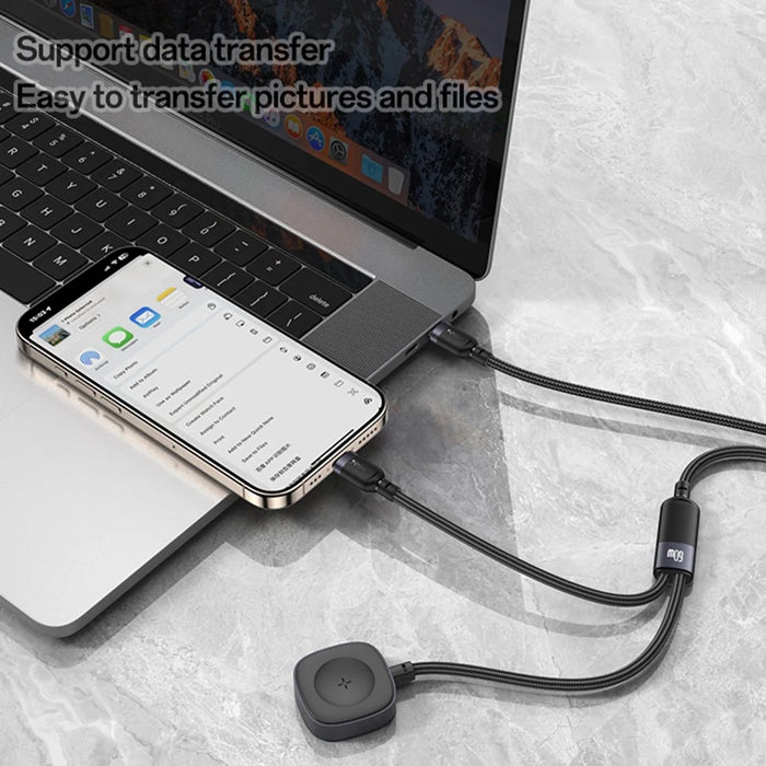 YESIDO CA136C 2 in 1 USB C to USB C  /  for Apple Watch Charger Dock 60W Fast Charging Cable - 4