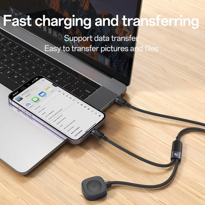 YESIDO CA136L 27W Fast Charging Type C to iP  /  for Apple Watch Wireless Charging Dock 2 in 1 Charging Cable - 5