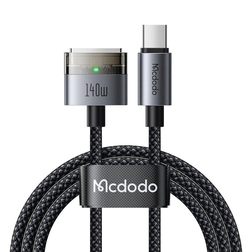 MCDODO CA-207 2m 140W USB C to Compatible with MagSafe 3 Cable with Indicator Light Nylon Braided Charging Cord - Black - 1