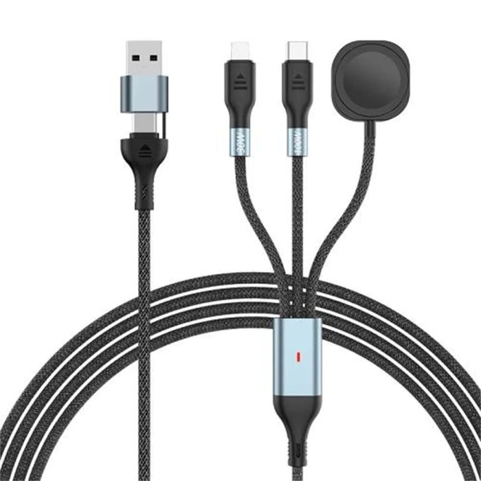 2m 2 in 1 USB A  /  Type-C to USB C /  8 Pin  /  for Apple Watch Charger Dock PD 100W Fast Charging Cable - 1