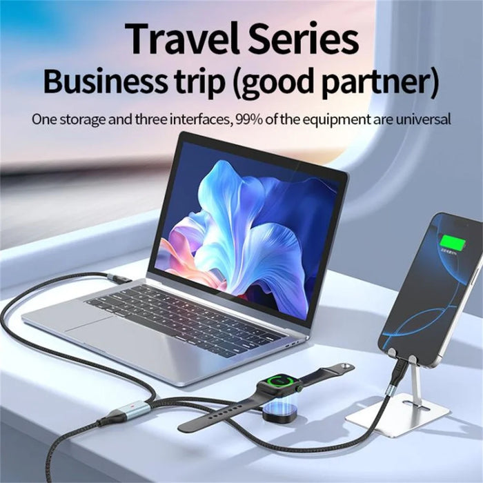1.2m 2 in 1 USB A  /  USB C to USB-C  /  for Apple Watch Wireless Charging Dock PD 100W Fast Charging Cable - 6