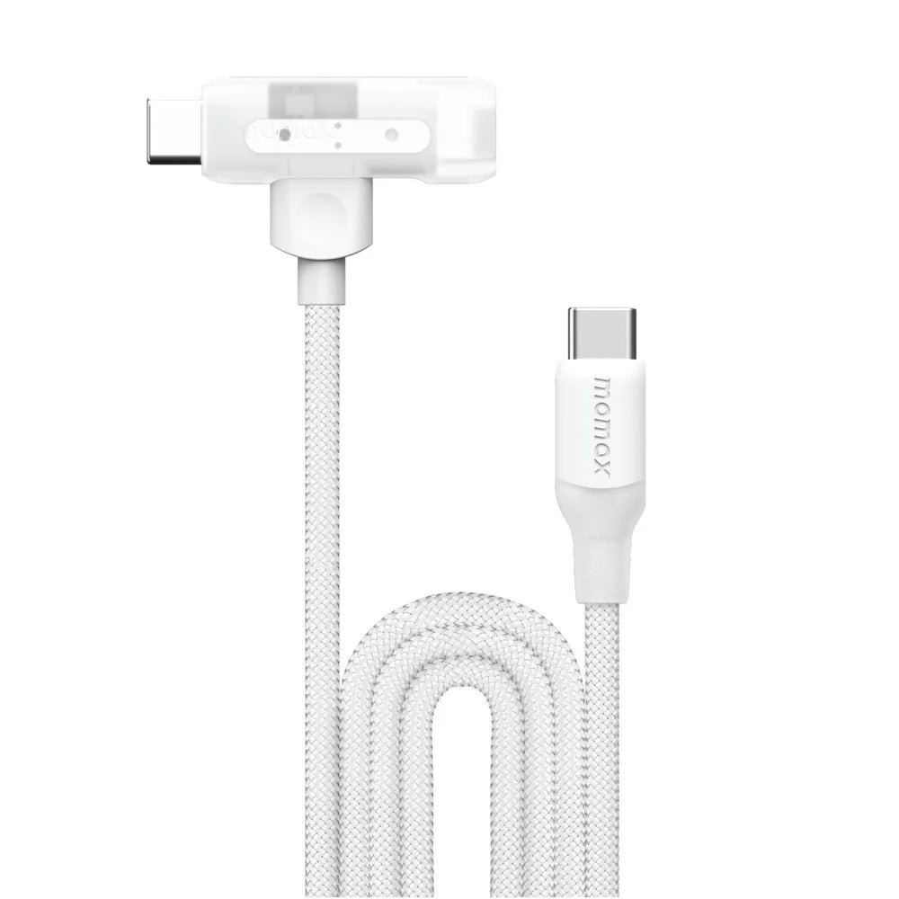 MOMAX 1-Link 1.5m 2 in 1 Fast Charging Braided Cable Mfi Certified USB-C to USB-C / Lightning Cord - White - 5