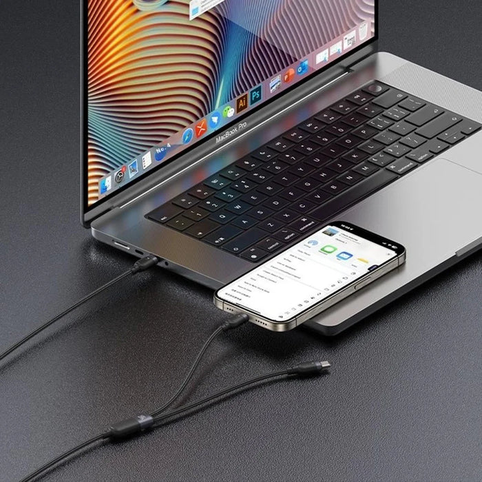 YESIDO CA92 2 in 1 USB C to Dual USB C Splitter Cable PD 100W Fast Charging Braided Wire - 7