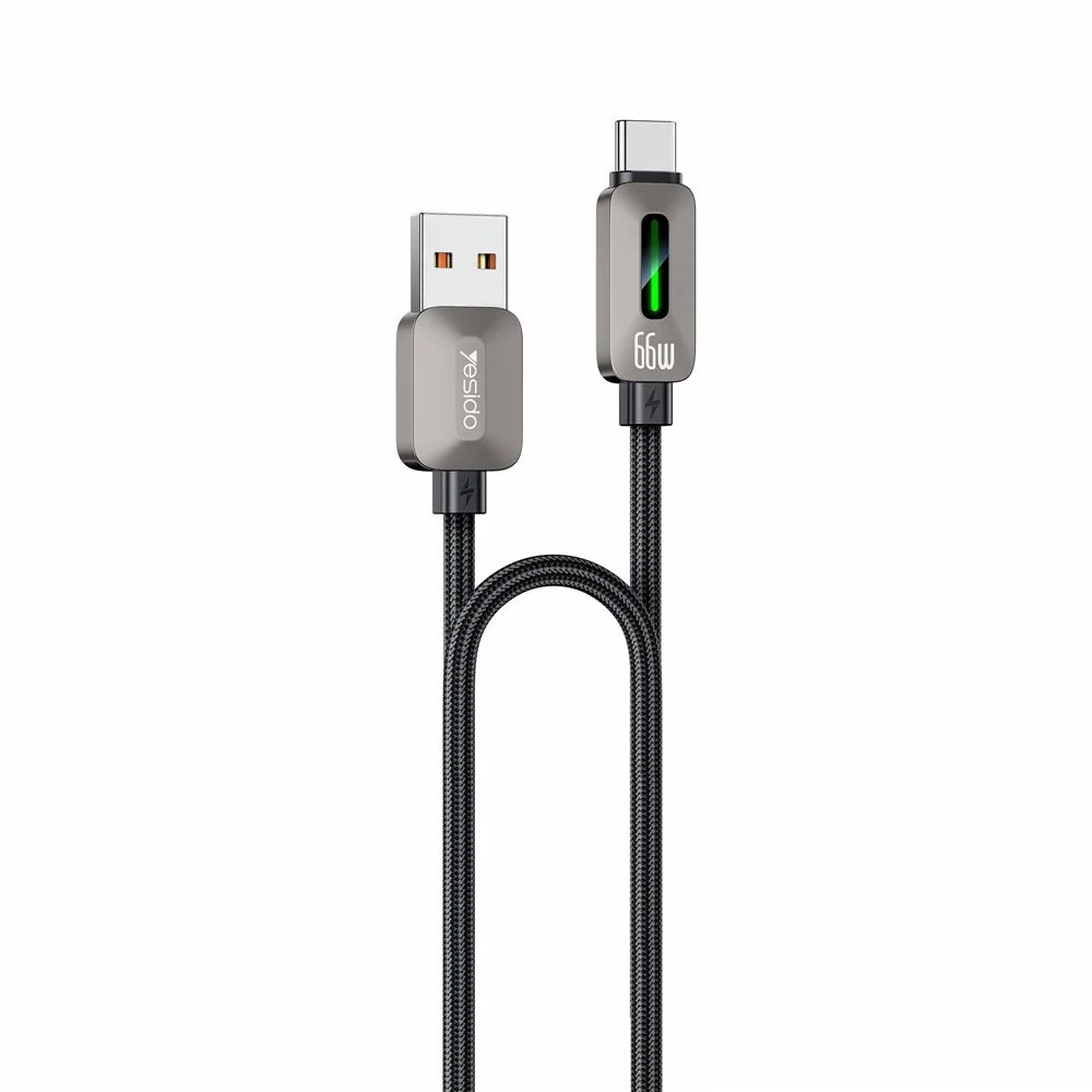 YESIDO CA137C USB A to Type C 66W Fast Charging Cable with Flowing Light Compatible with CarPlay - 1