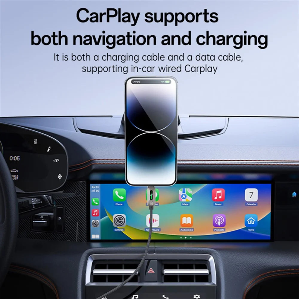 YESIDO CA137C USB A to Type C 66W Fast Charging Cable with Flowing Light Compatible with CarPlay - 5