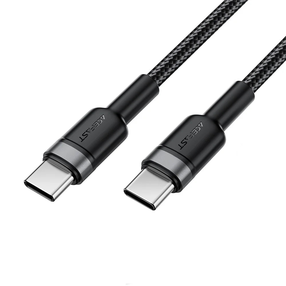 ACEFAST C22-03 1.2m USB-C to USB-C Aluminum Alloy Braided Charging Cable 60W Fast Charge Data Cord - 1