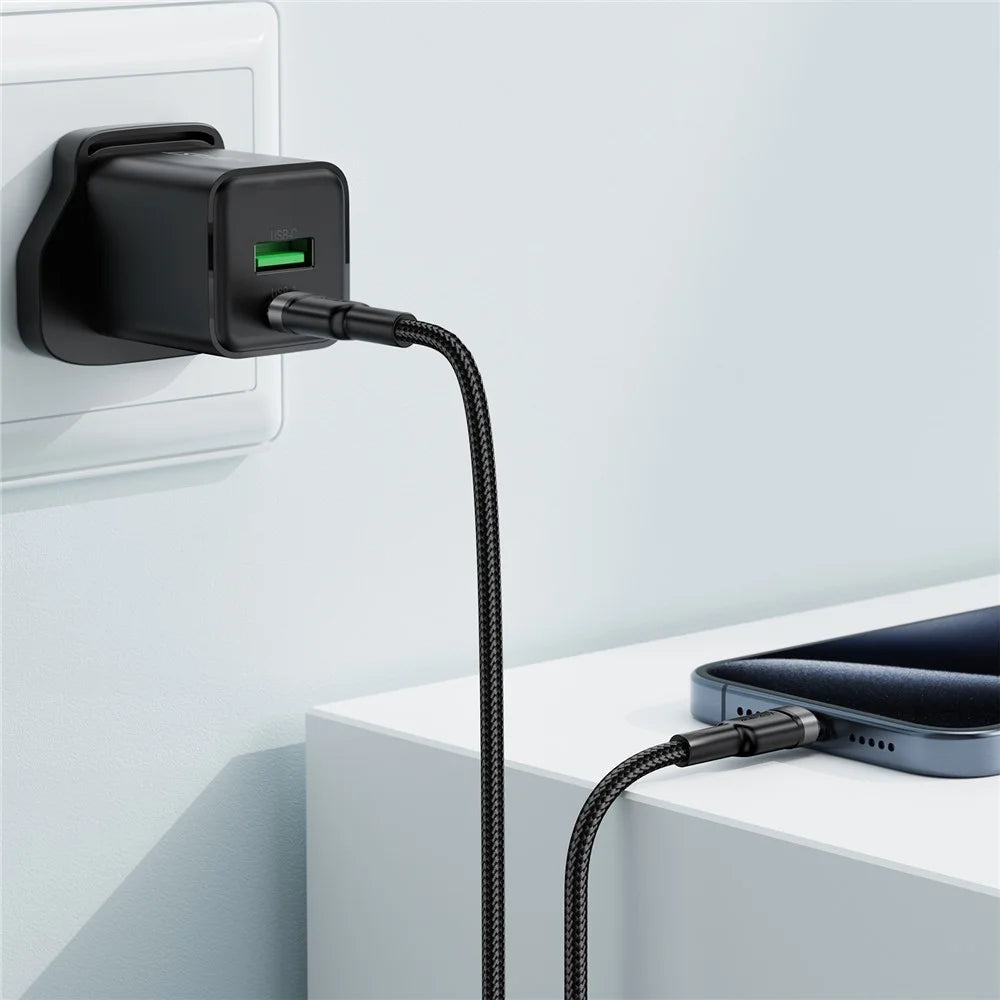 ACEFAST C22-03 1.2m USB-C to USB-C Aluminum Alloy Braided Charging Cable 60W Fast Charge Data Cord - 5