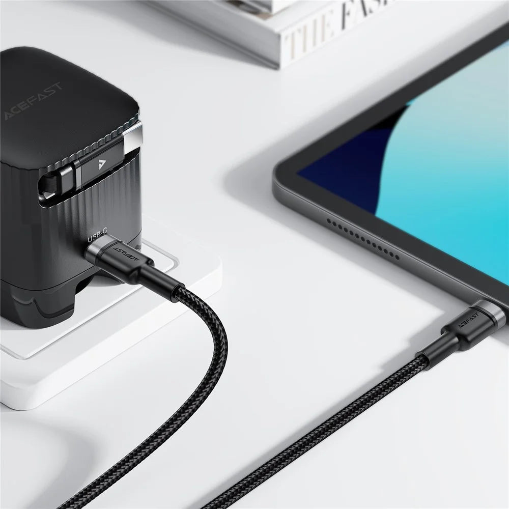 ACEFAST C22-03 1.2m USB-C to USB-C Aluminum Alloy Braided Charging Cable 60W Fast Charge Data Cord - 6