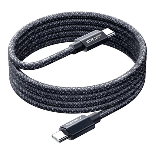 REMAX CB01 1.2M USB-C to USB-C Braided Data Cable PD 65W Fast Charging Cable with LED Indicator - 1