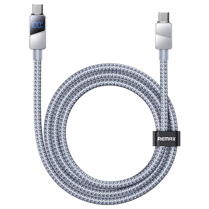 REMAX CB02 For USB-C Devices 100W Zinc Alloy Braided Data Cable With Digital Display 1.2M Fast Charging Cable - 1