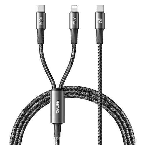 REMAX CB25 100W Dual Port Aluminum Alloy Braided Cable USB-C to USB-C  /  Lightning 1.2M - 1