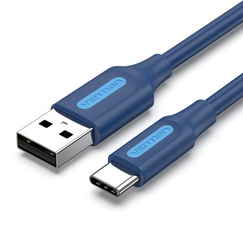 VENTION COKLF 1m USB 2.0 Type A Male to Type C Male Cable 3A Fast Charging Data Sync Cord, Dark Blue - 1
