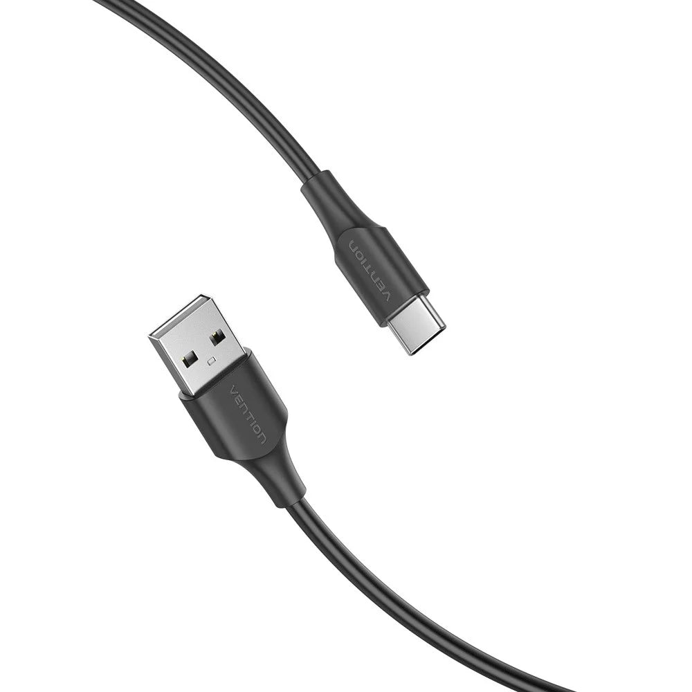 VENTION CTHBC 0.25m USB 2.0 A Male to C Male Cable 3A Fast Charging Data Sync Cord - Black - 2