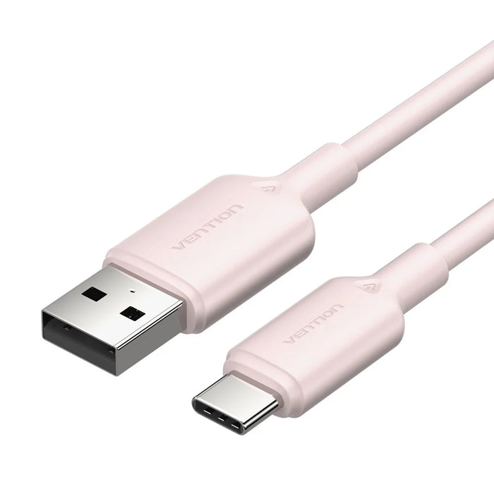 VENTION CTQPF 1m USB 2.0 Type A to Type C Data Cable 3A Fast Charging Wire for Smartphone Tablet, Pink - 1