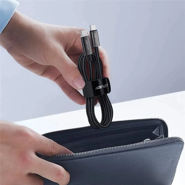 ACEFAST C23-03 1.2m Smart Power Off Charging Cable 3A 60W Fast Charging USB C to USB C Braided Data Cord - 6