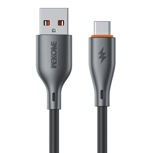 WEKOME WDC-116a Flash Series 1.2m 66W Fast Charging Cable USB to Type C 480Mbps Data Transfer Cord - Black - 1
