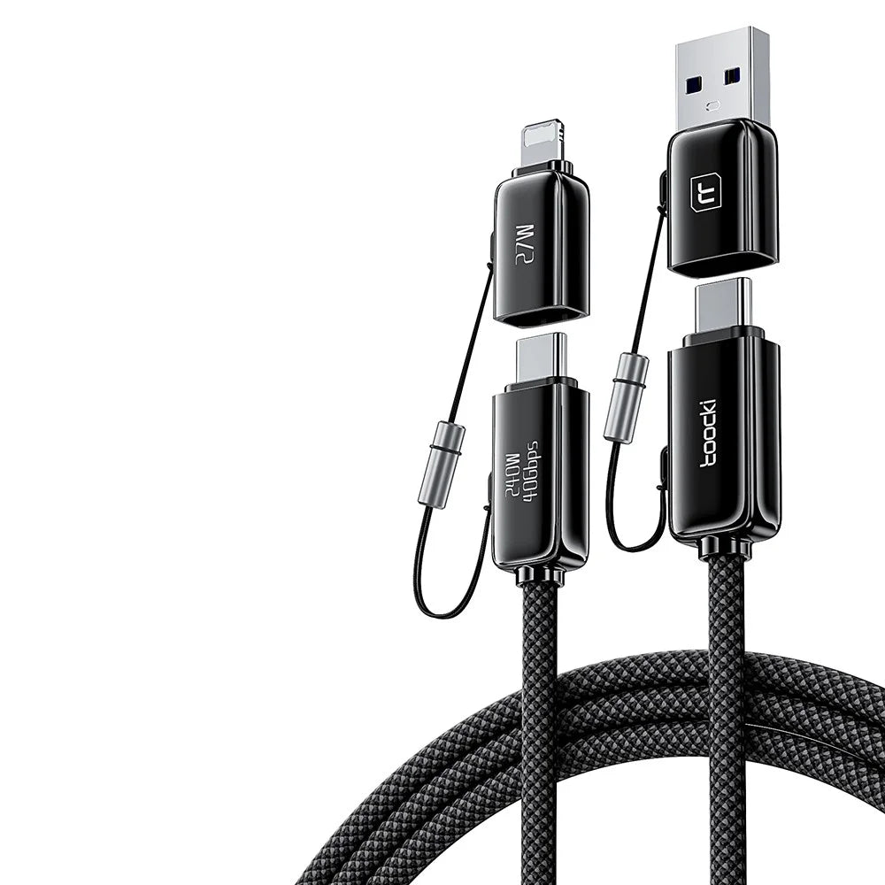 TOOCKI TQ-X95 1.5m USB-A / USB-C to USB-C / iP 240W Fast Charging 40Gbps Data Transfer Nylon Braided Cable - 1