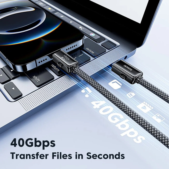 TOOCKI TQ-X95 1.5m USB-A / USB-C to USB-C / iP 240W Fast Charging 40Gbps Data Transfer Nylon Braided Cable - 4
