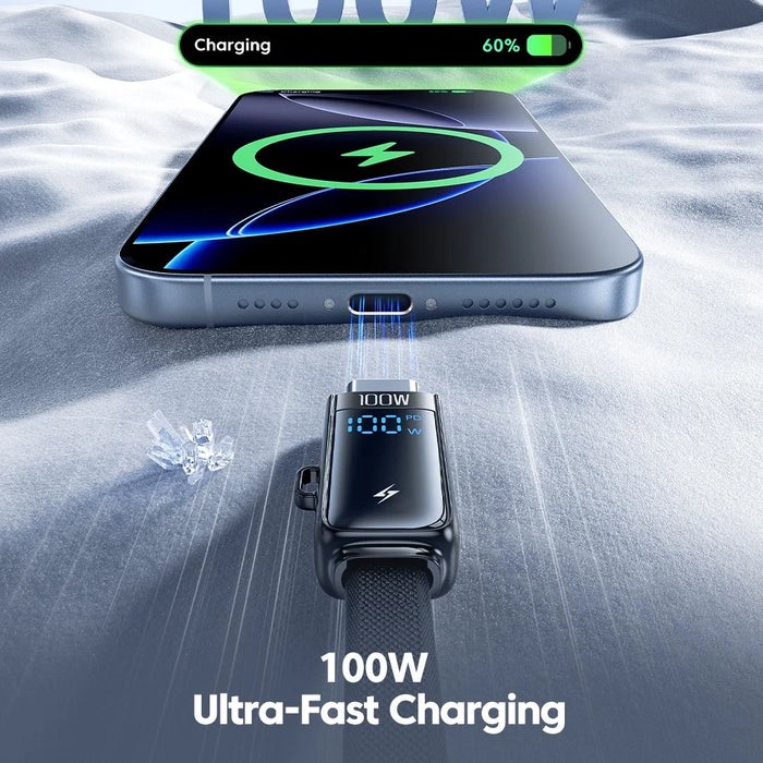 TOOCKI TQ-X96 1.2m USB-A / USB-C to USB-C / iP 100W Fast Charging Digital Display Data Cable - 6