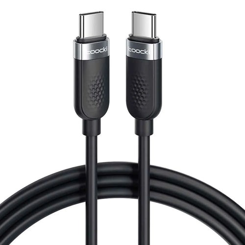 TOOCKI TQ-X90C3 1m 60W PD Fast Charging USB C to USB C Cable 480Mbps Silicone Data Cord - Black - 1